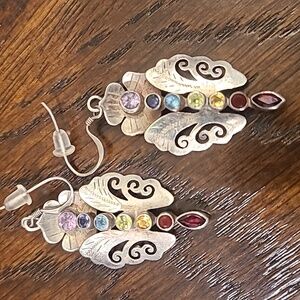 Butterfly Design Vintage Sterling Silver Earrings